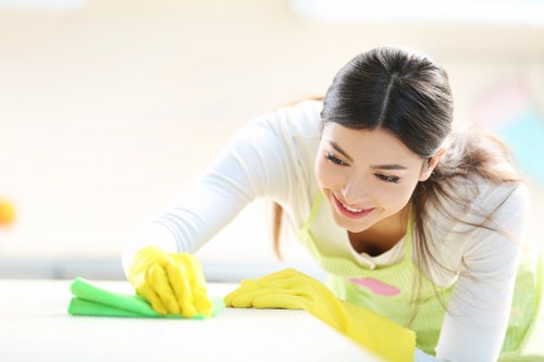 Careful carpet cleaning in a residential property with protective measures
