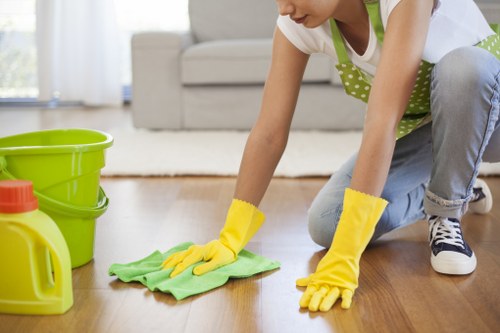 Professional carpet cleaner completing a safe and organised service